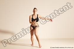 Underwear Martial art Woman White Moving poses Average long colored Dynamic poses Academic